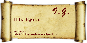 Ilia Gyula névjegykártya